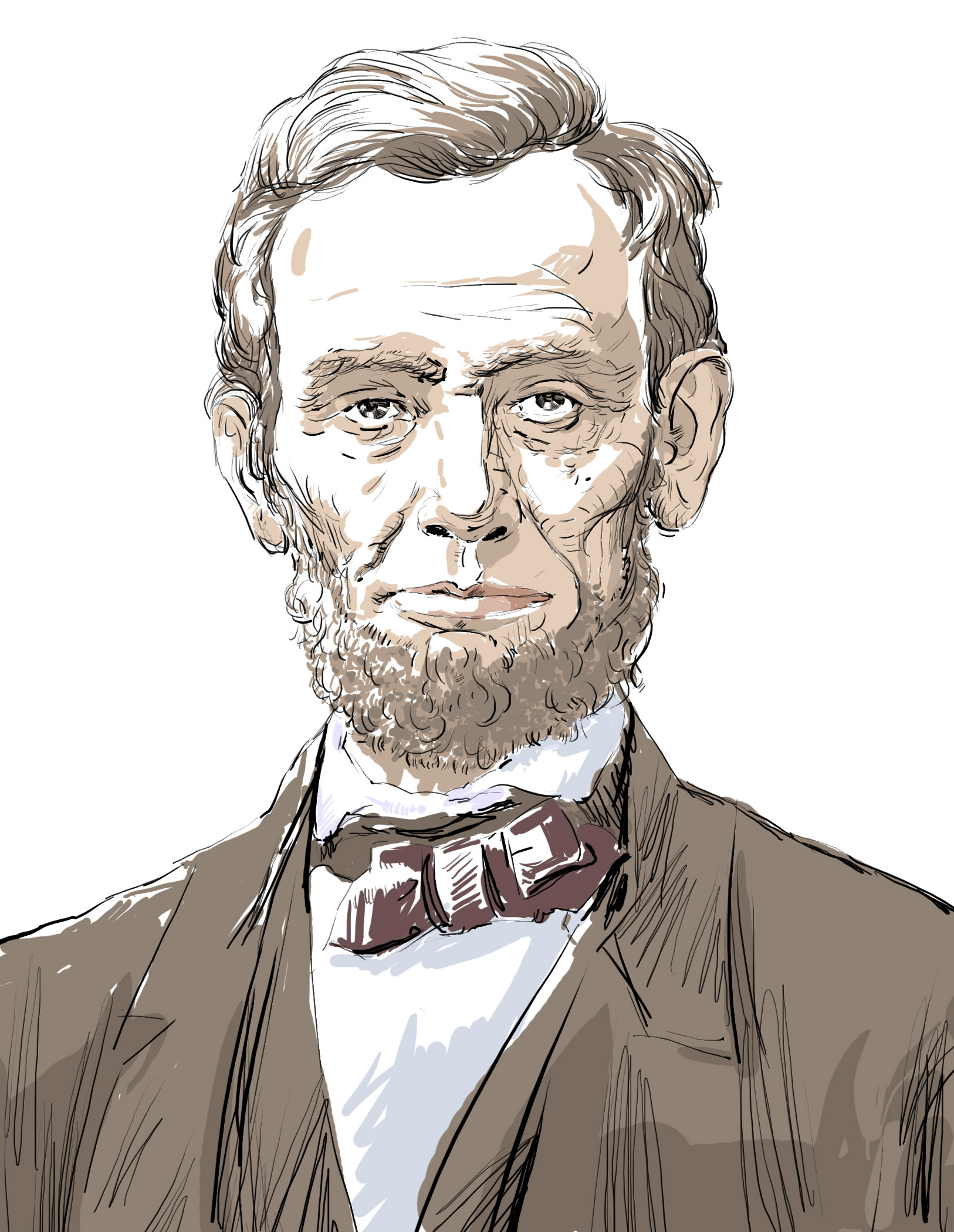 Hand-drawn sketch of Abraham Lincoln
