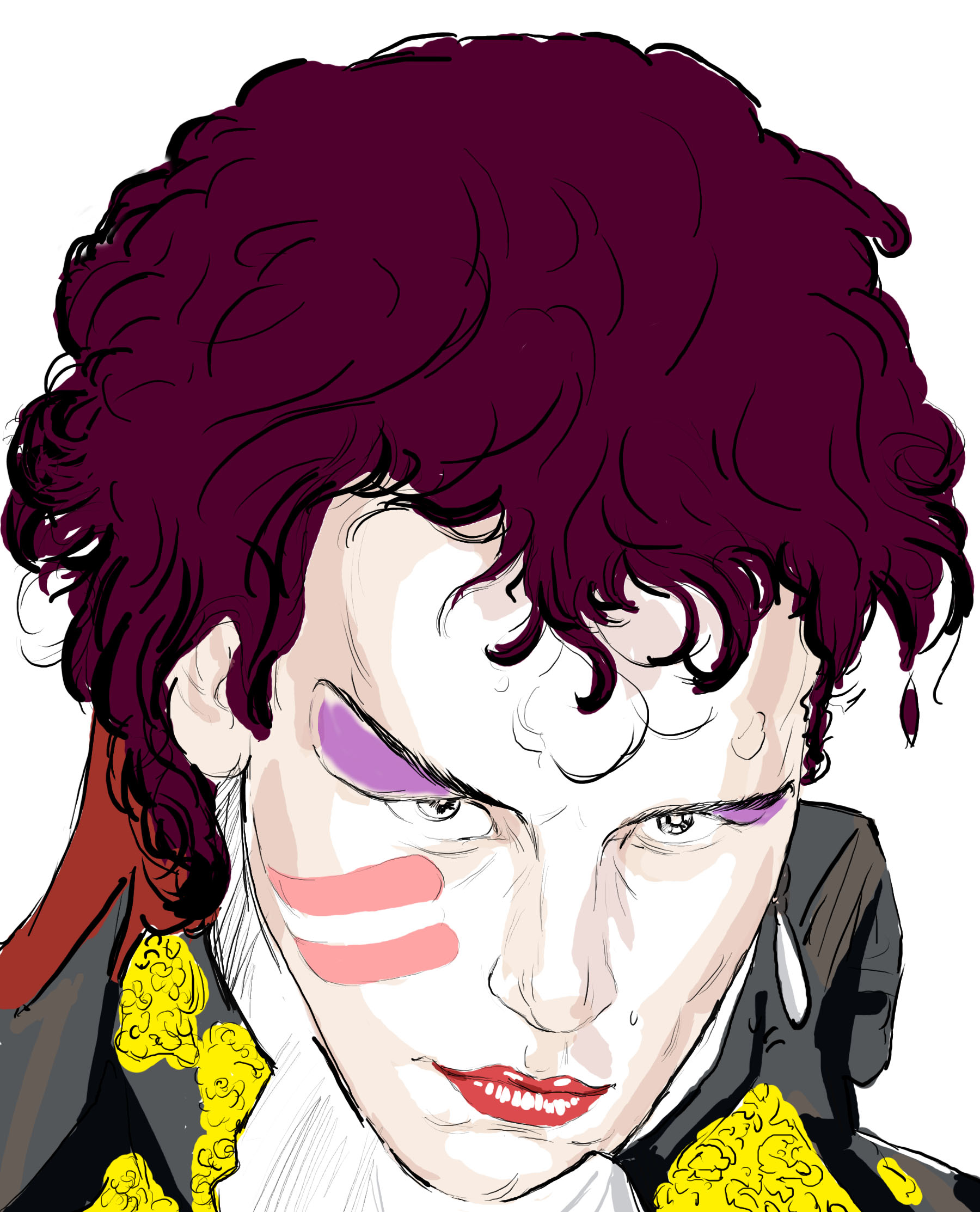 Hand-drawn sketch of Adam Ant