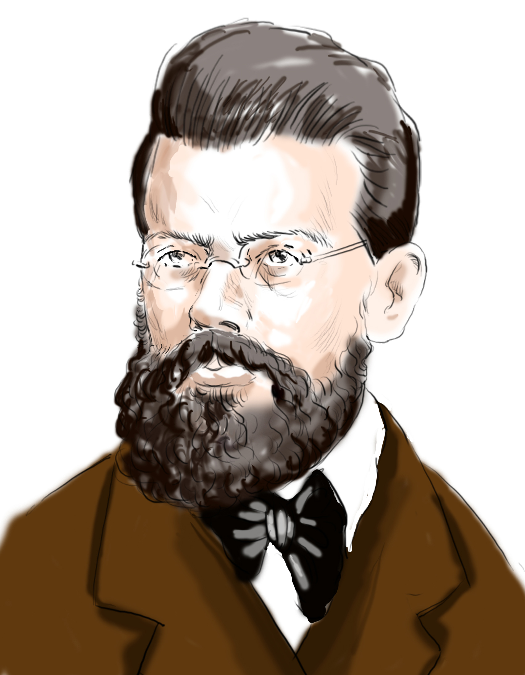 Hand-drawn sketch of Ludwig Boltzmann