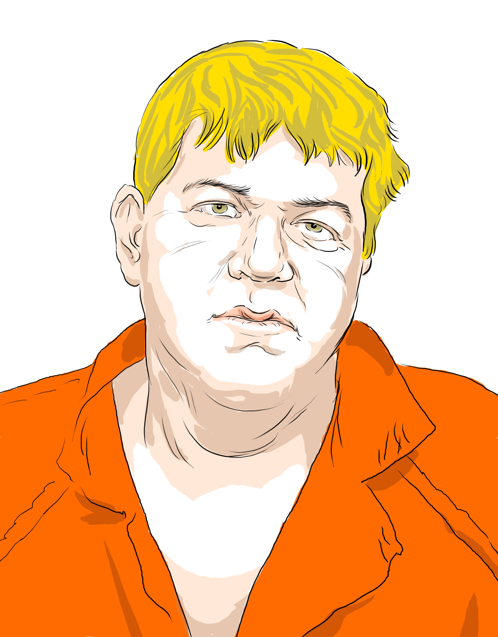 Hand-drawn sketch of John Daly