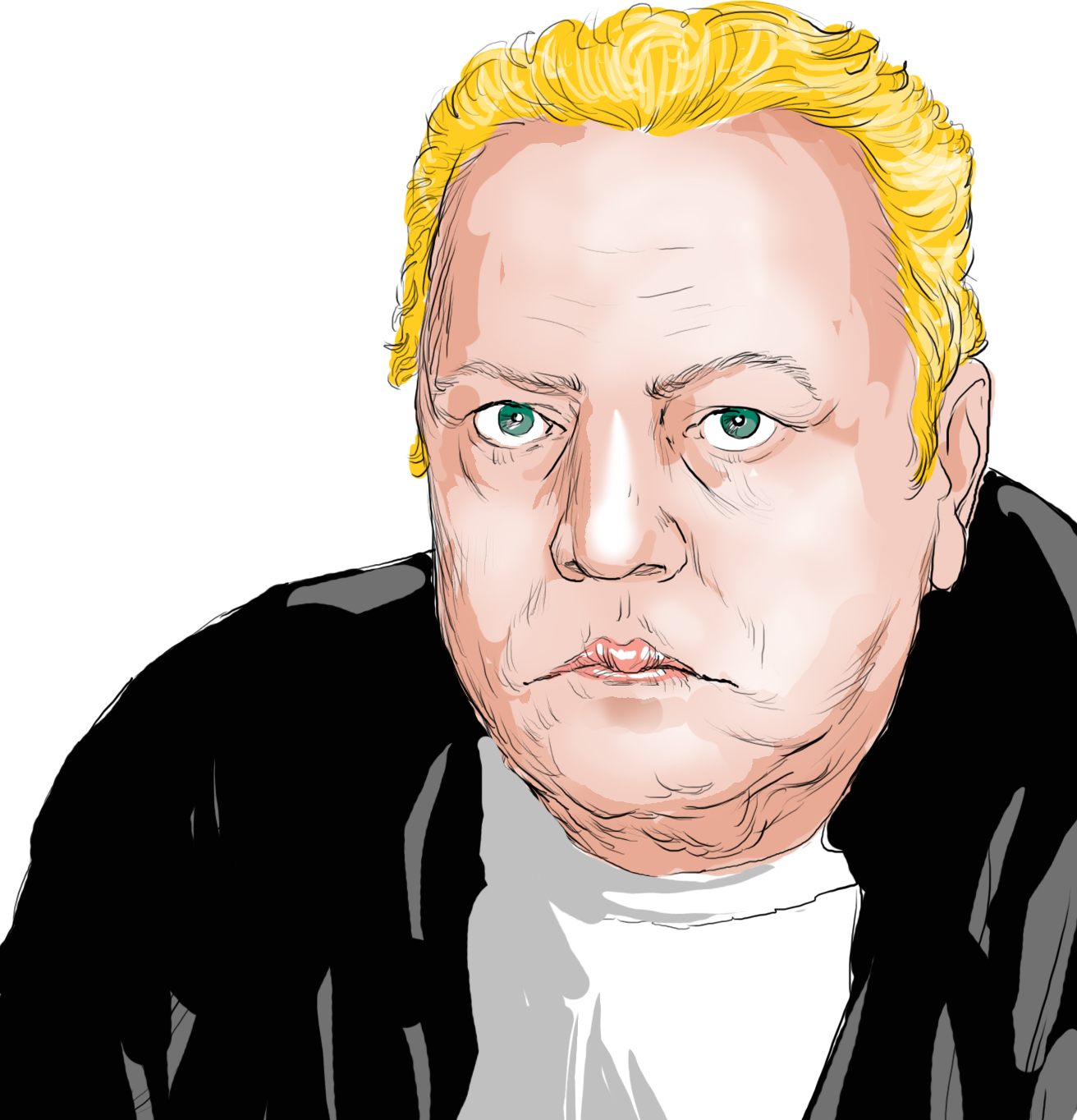 Hand-drawn sketch of Larry Flynt
