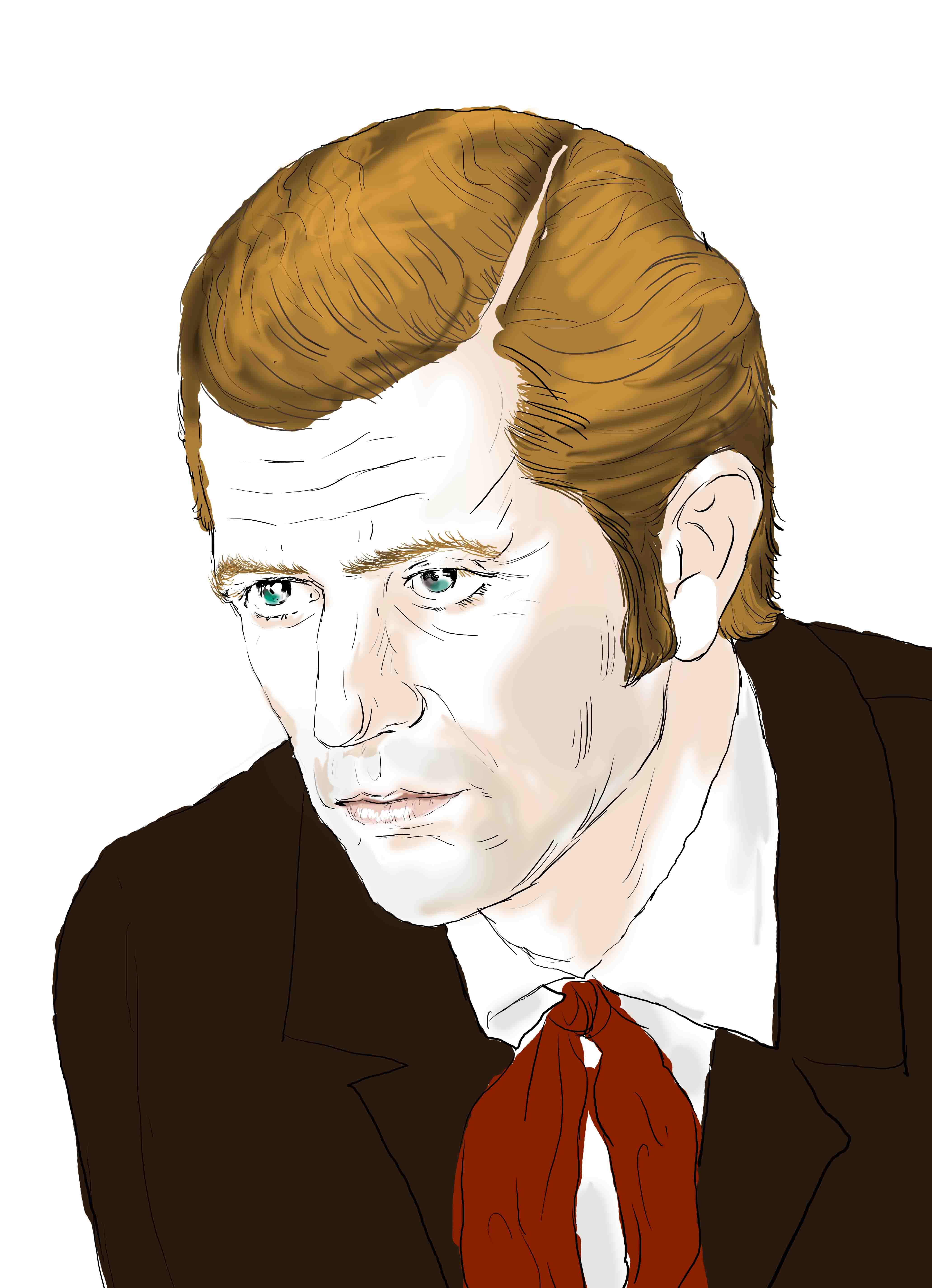 Hand-drawn sketch of Mel Gibson