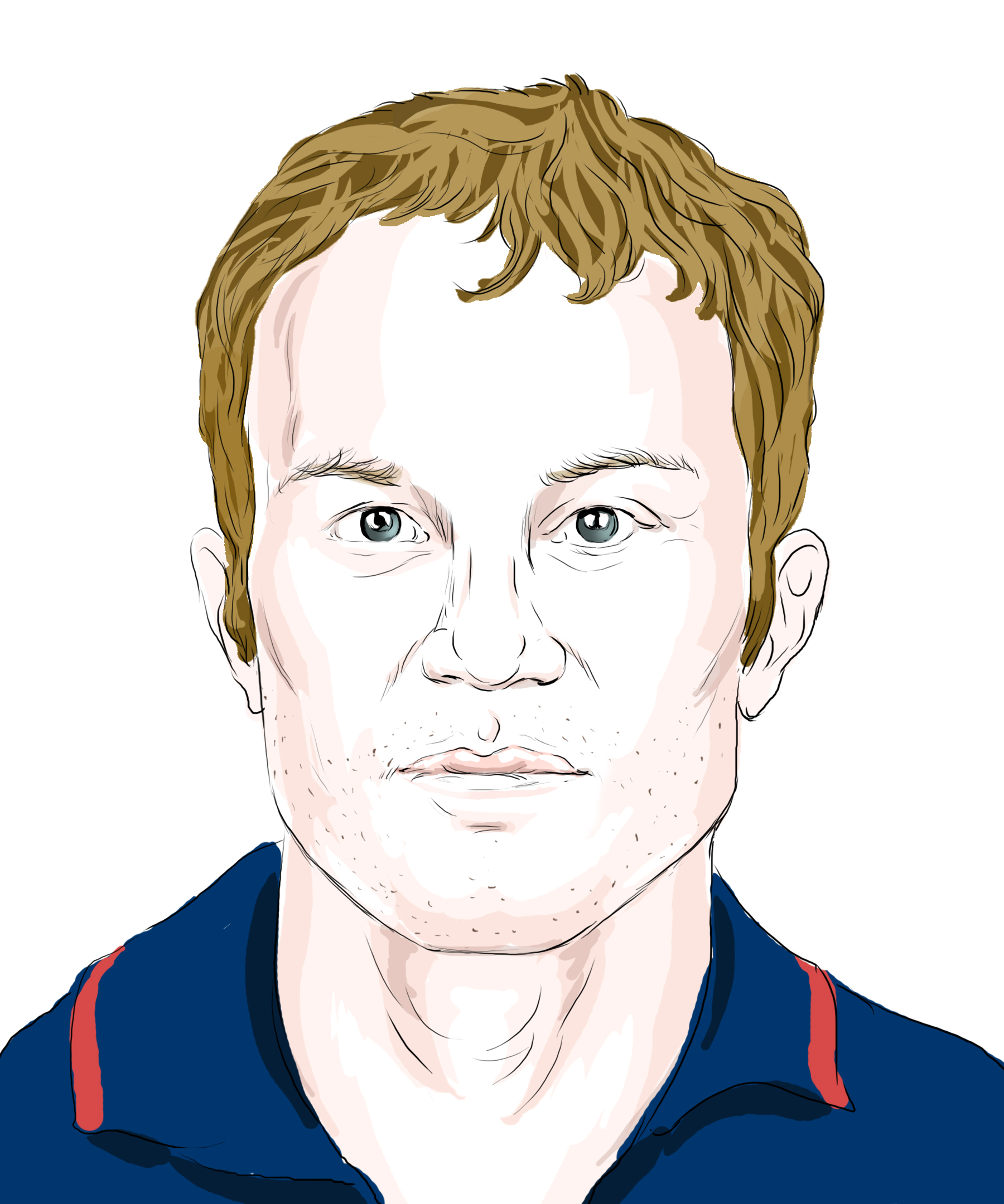 Hand-drawn sketch of Michael Slater