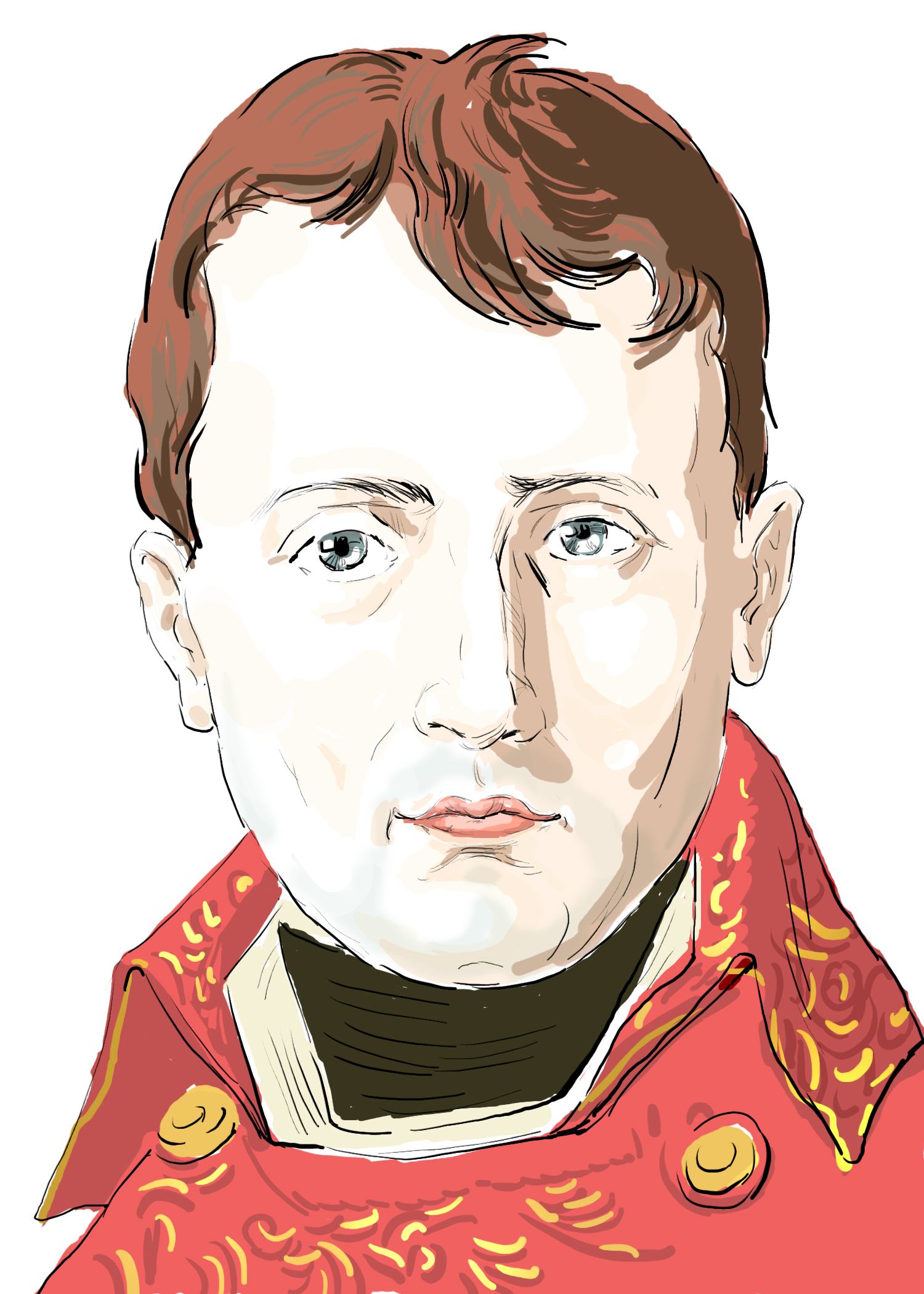 Hand-drawn sketch of Napoleon Bonaparte