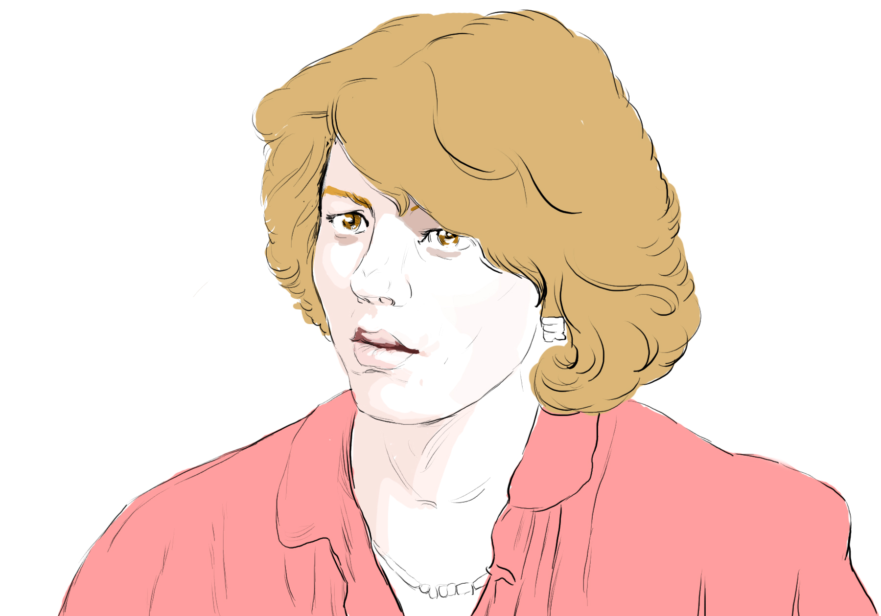 Hand-drawn sketch of Patty Duke