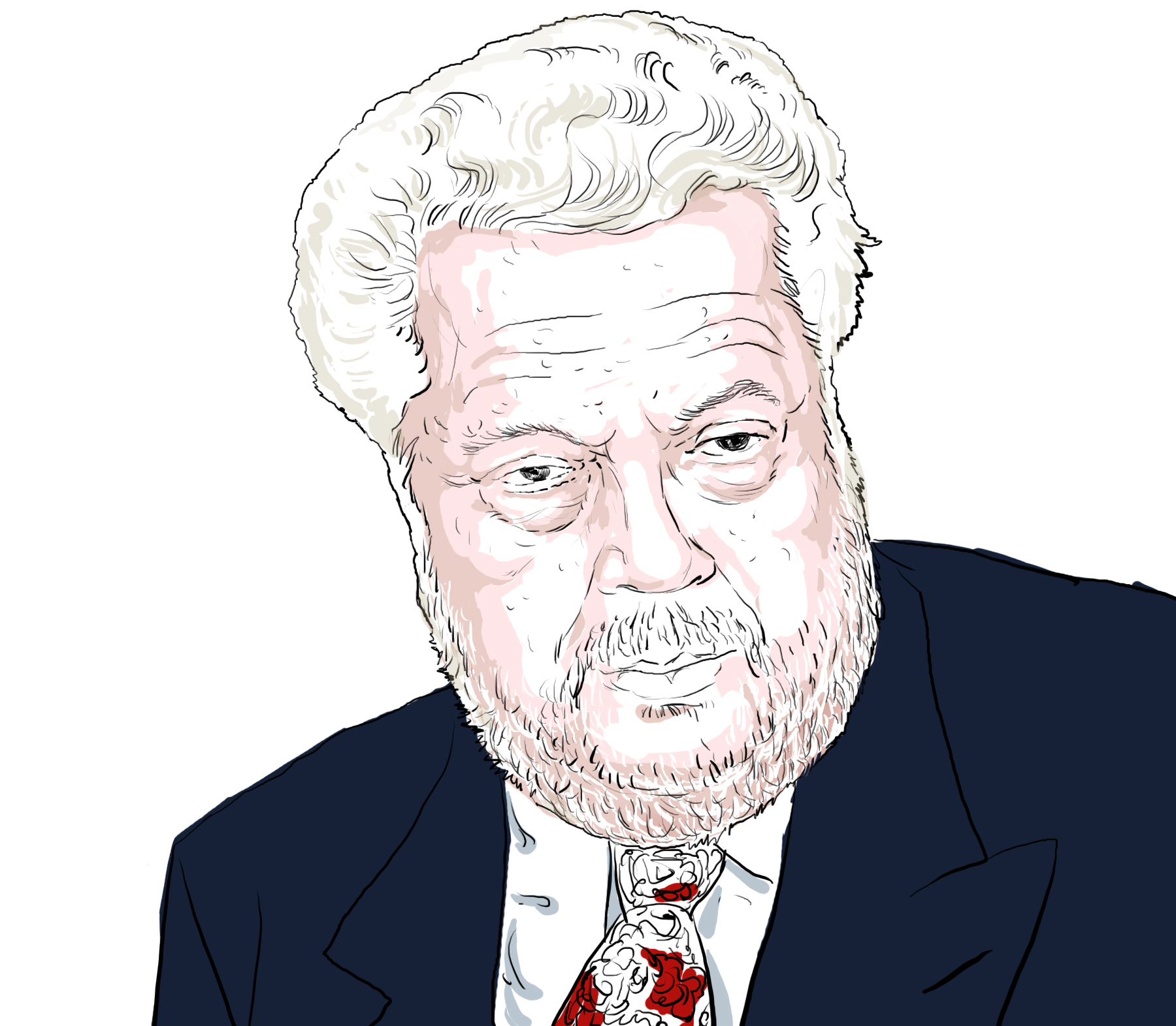 Hand-drawn sketch of Rene Rivkin