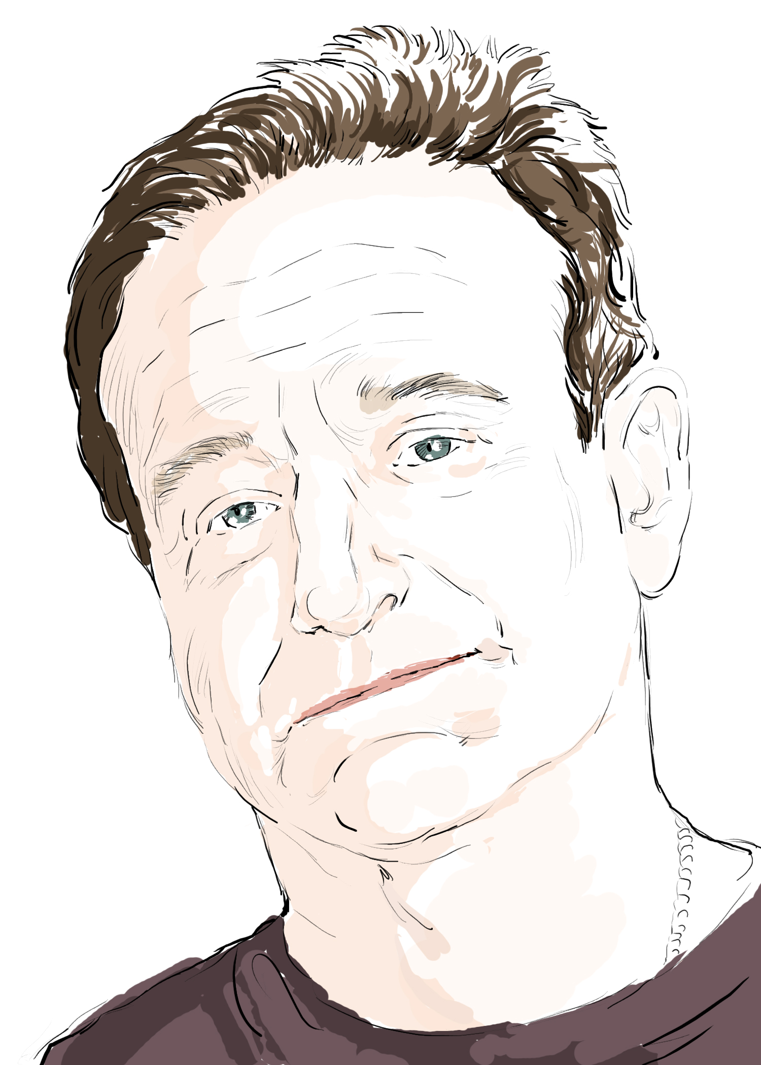 Hand-drawn sketch of Robin Williams