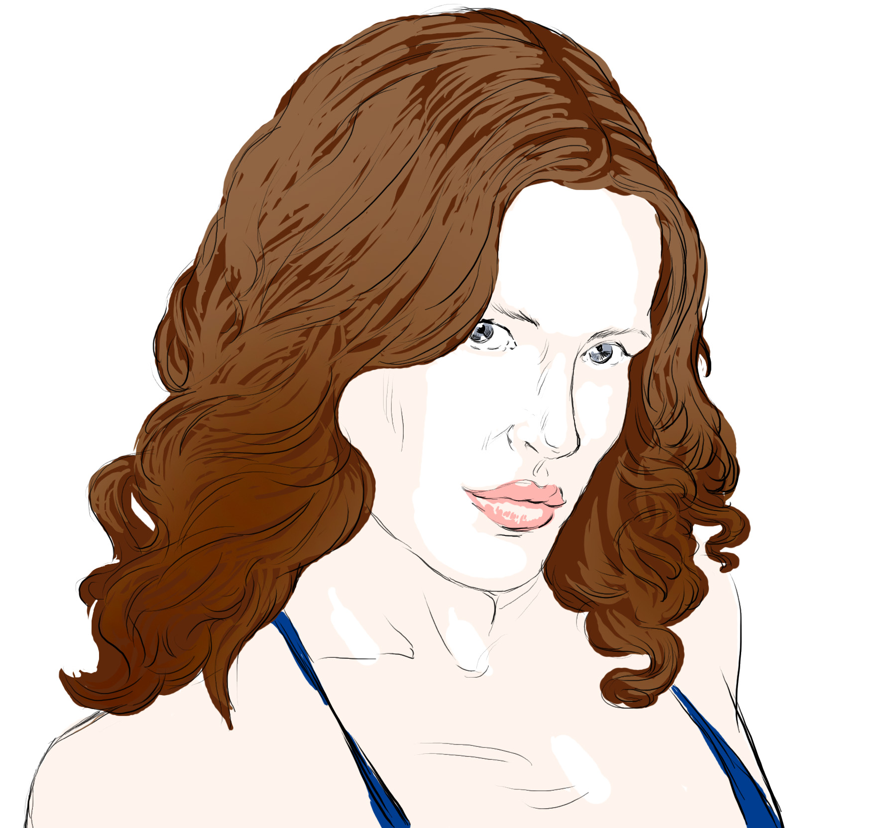 Hand-drawn sketch of Sophie Anderton