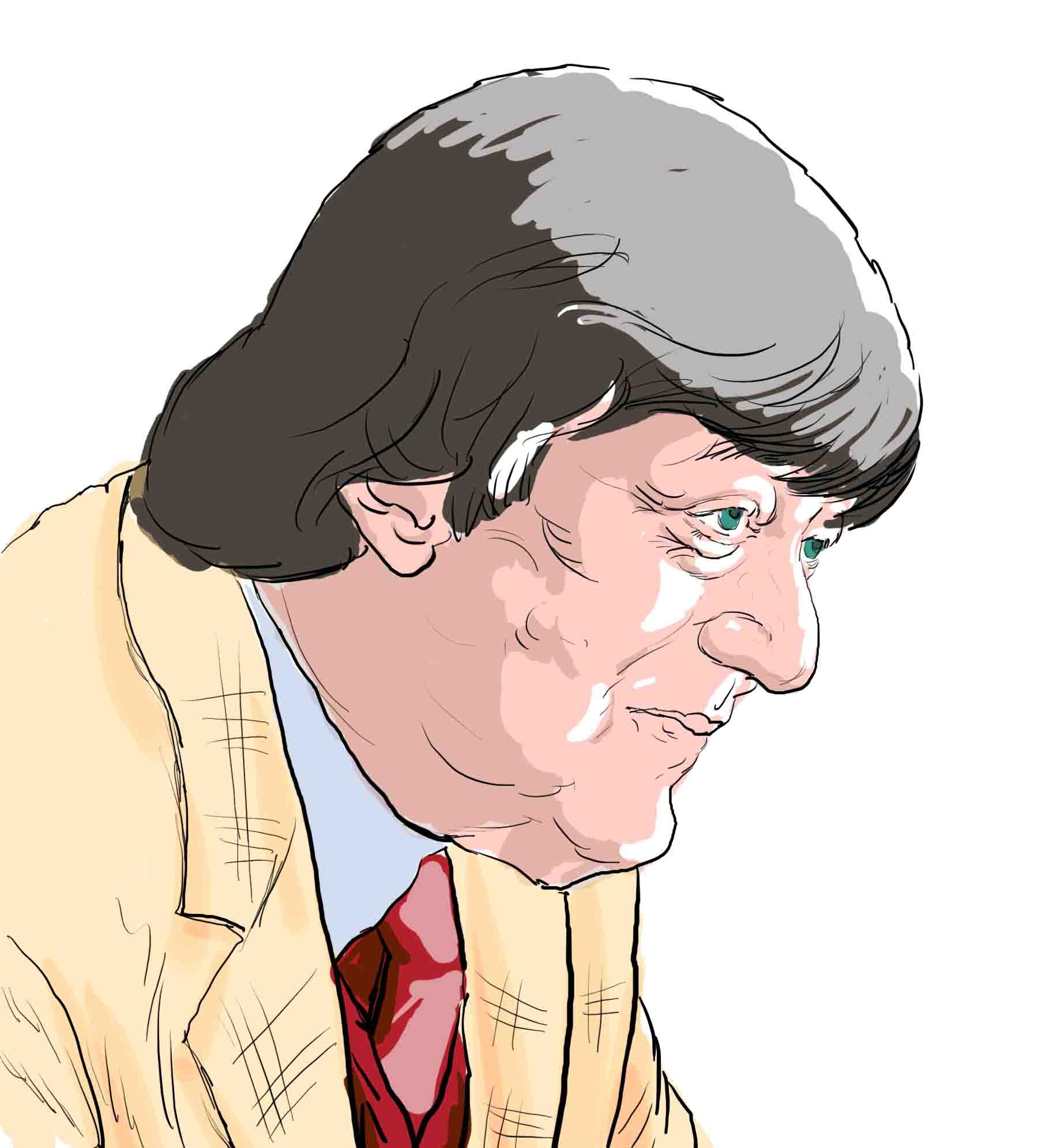 Hand-drawn sketch of Stephen Fry