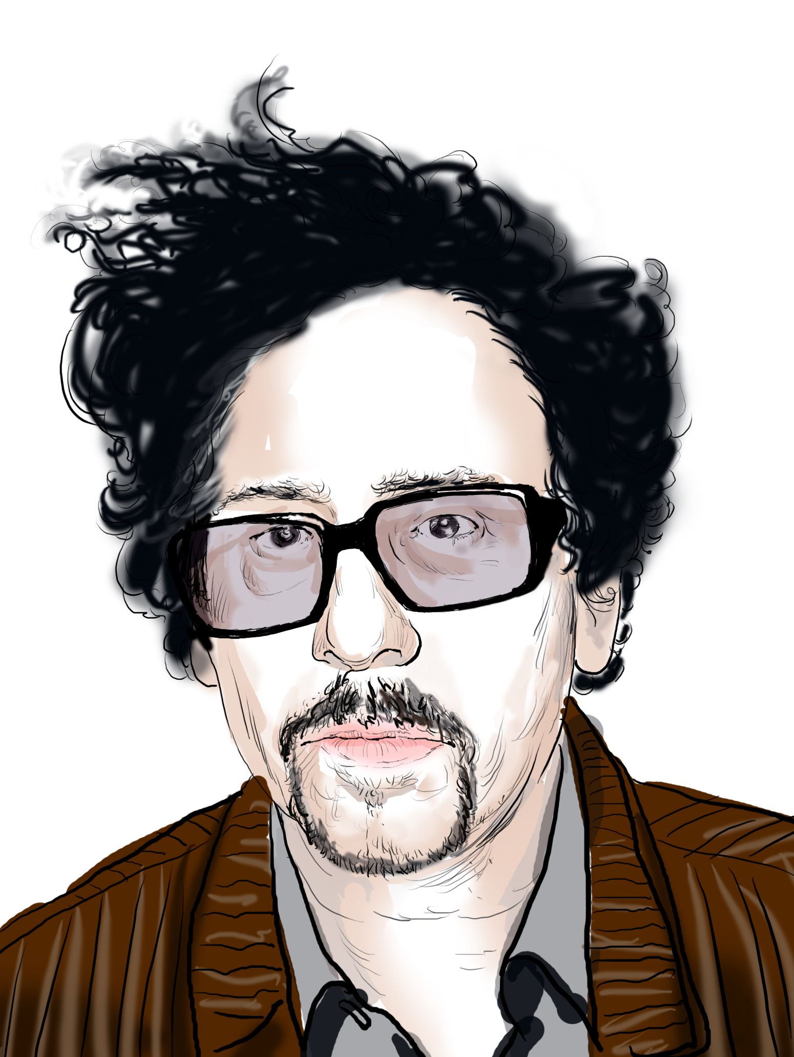 Hand-drawn sketch of Tim Burton