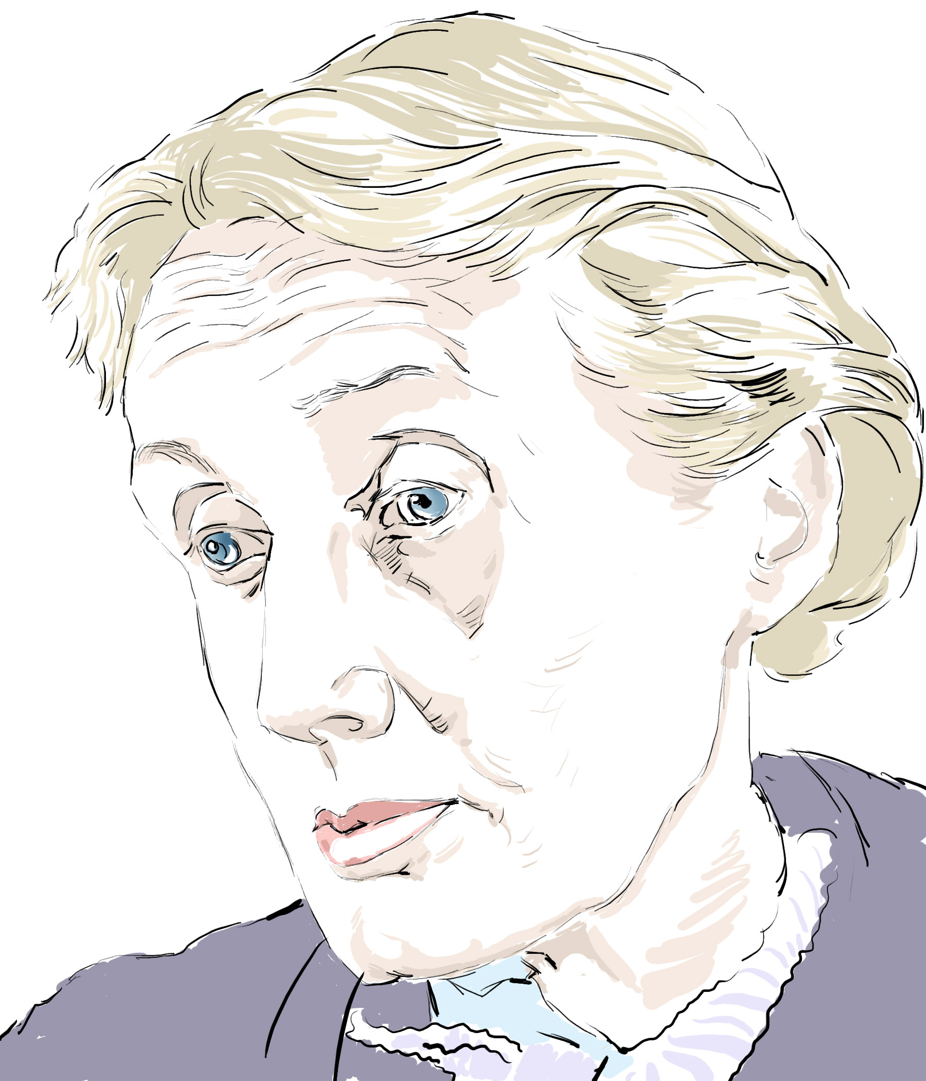 Hand-drawn sketch of Virginia Woolf